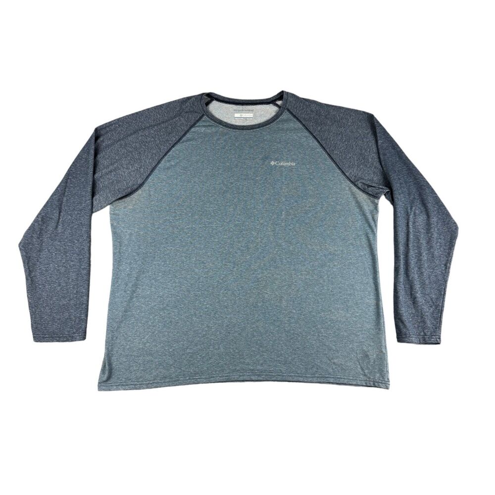 Columbia Shirt Men's Extra Extra Large Blue Gray Omni Wick Outdoor Long Sleeve